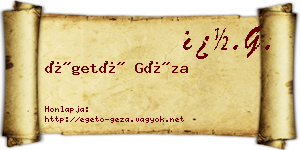 Égető Géza névjegykártya